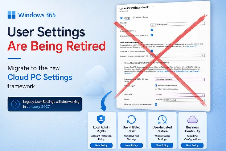 User Settings are being retired migrate now